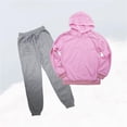 thumbnail image 4 of NAISIBABY Outfit Sets for Girls, Comfy Pullover Elastic Waist Long Sleeved Hooded Sweatshirt With Sweatpants Pink Size 12, 4 of 5