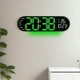 thumbnail image 2 of Reloj de pared de 17.3 pulgadas para la sala de estar, reloj electrónico multifuncional LED, reloj despertador de gran tamaño, reloj de temperatura y humedad, reloj con luz de ambiente - Verde, 2 of 5