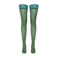 thumbnail image 4 of CUZIBR Cozy Socks Over Knee High Thigh Stockings Solid Color Lace Trim Elegant Fashionable Cozy Hosiery Fuzzy Socks,Dark Green,One Size, 4 of 4