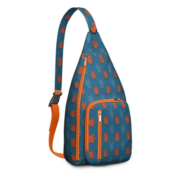 Hibou & Étoiles Sac à Dos à Bandoulière Imprimé Ciel Nocturne, Bretelles Réglables pour un Port Confortable