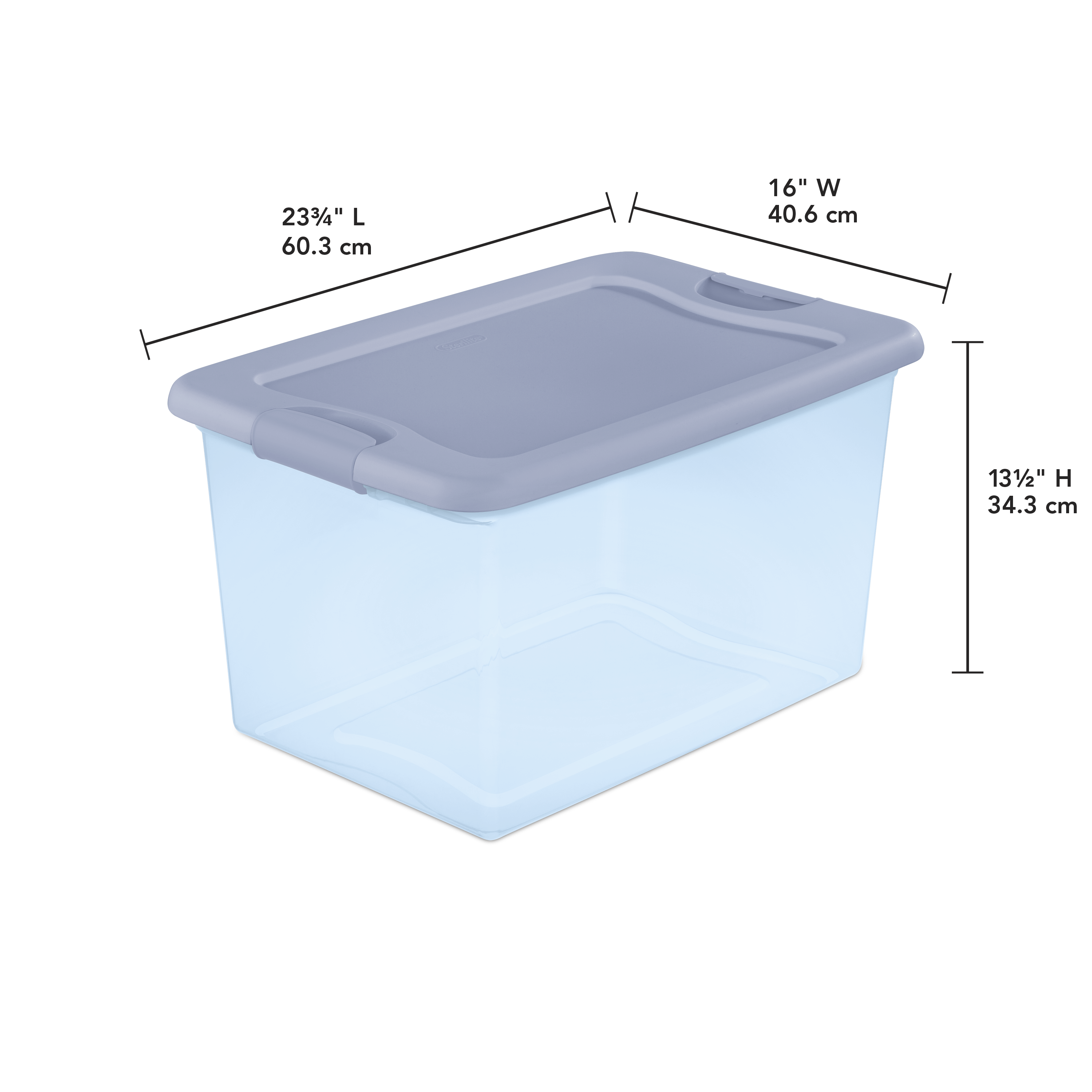 Sterilite 64 Qt. Latching Box Plastic, Blue Tint, Set of 6 - image 4 of 4
