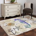 thumbnail image 3 of 3'x5' Area Rugs, Coastal Seahorse Indoor Outdoor Area Rug for Living Room Bedroom, Vintage Nautical Summer Beach Starfish Washable Bathroom Rugs Kitchen Floor Carpet Mats Home Decor Aesthetic, 3 of 8