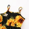 thumbnail image 3 of IBTOM CASTLE Mommy and Me Dresses Outfits Floral Sling Family Matching Romper V Neck Clothes Suit Set for Mother and Daughter XL Black Sunflower, 3 of 8