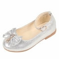 thumbnail image 2 of UTTOASFAY Toddler Shoes Children Infant Kids Baby Girls Shoes Bowknot Crystal Dance Shallow Single Shoes Silver 9Years, 2 of 6