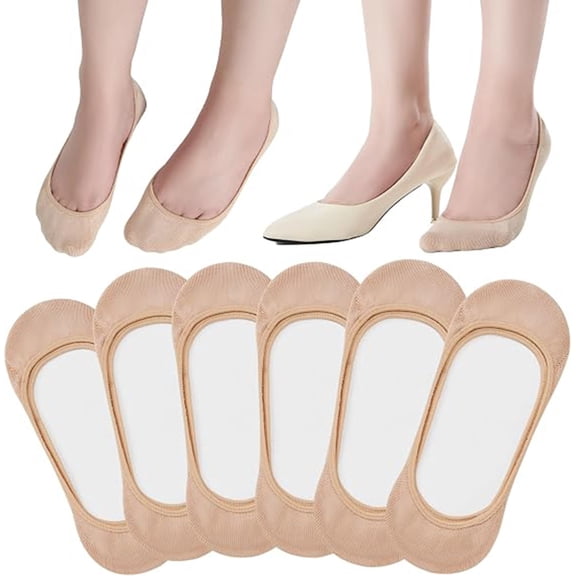 CNEJRHG 12 Pairs No Show Socks for Women Flat Low Cut Invisible Non Slip Socks Ultra Ankle Liner Footies Anti-slip Hidden Socks Khaki