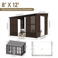 thumbnail image 4 of Mondawe 8 ft. x 12 ft. Brown Wall-Mounted Aluminum Frame Sunroom with Galvanized Steel Sloped Roof and Sliding Doors, 4 of 8