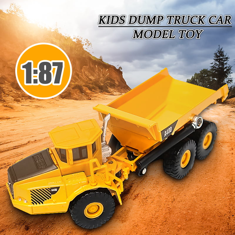 1:87 Scale Tipping Truck Diecast Model Alloy Dump Construction Lorry Toy Gift CA 