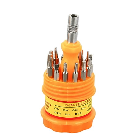 

DALX Screwdriver Set Carbon Steel Screw Driver Bit Kit Phone Repair Hardware 15 in 1 Assembly Hand Tool