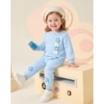 thumbnail image 3 of 2T Baby Girls Clothes 3T Girl 2PCS Fall Winter Outfits Cute Flower Toddler Girls Long Sleeve Sweatshirt Top Pants Clothing Set Blue, 3 of 6