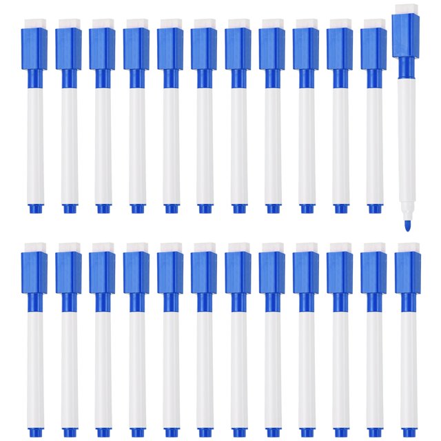 Uxcell Whiteboard Pen, 0.5-1mm Fine Tip Dry Erase Deep Blue White Board Markers, 24Pcs