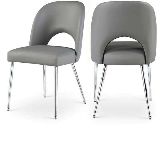 Meridian Furniture Logan Grey Vegan Leather Dining Chair