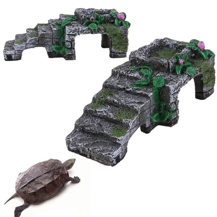 Resin Turtle Reptile Platform Basking Ramp Tank Water Aquatic Climb Ornament