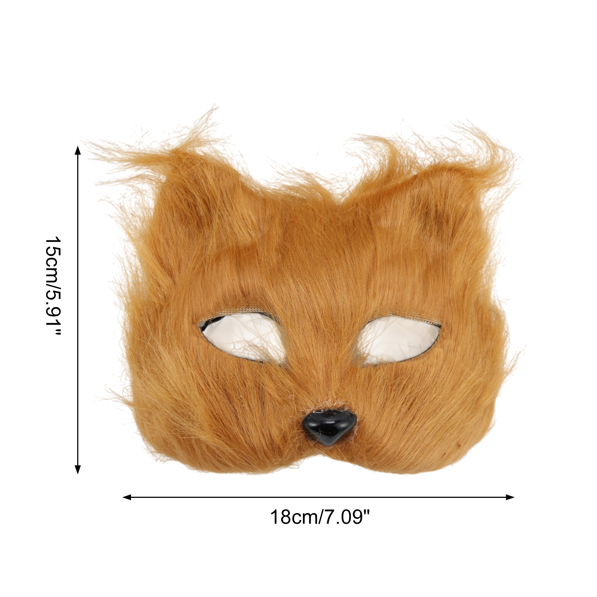 Unique Bargains 1 Pack Long-haired Foxes Party Mask Costume Events Yellow