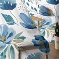 thumbnail image 5 of Blue Floral Sheer Curtains 84 Inches Long 2 Panels Set, Window Sheer Curtains for Living Room/Bedroom, Watercolor Farmhouse Flowers Painting Light Filtering Rod Pocket Curtain 52'' x 84'' x 2, 5 of 7