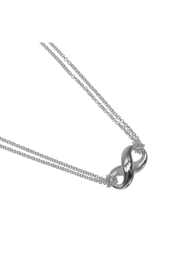 Pre-Owned Tiffany & Co. Infinity Double Chain Necklace, Sterling Silver 925, Approx. 7.84g