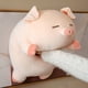 thumbnail image 2 of Lannery - Almohada De Peluche Con Diseño De Cerdo, Suave Y Gordo, Regalo Para Niños, San Valentín, Navidad (Ojos Dormidos, 23.6 Pulgadas), 2 of 5