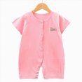 thumbnail image 2 of KPOPLK Infant Baby Boys Summer Wallfe Romper Striped Jumpsuit Toddler Newborn Boy Bodysuit Playsuit 3 6 12 18 24 Months(6-12 Months,Pink), 2 of 4