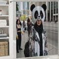 thumbnail image 6 of Panda costume  Bathroom Decor Set , multi size Colorful Luxurious Graphic Print Polyester Fabric Fashion Bathroom Decor Sets with Hooks  100％聚酯纤维 Washable shower curtain  Shower Curtain Set with Hooks, 6 of 7