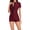 Wine, variant on Women's Zip Front Rash Guard One Piece Swimsuit with Built-in Bra, Short Sleeve Surfing Swimwear Full Body Sun Protection UPF 50+ for Beach & Pool
