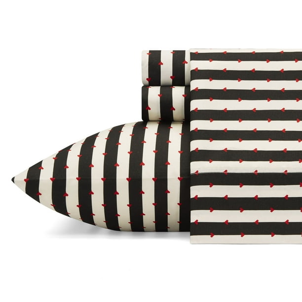 Betsey Johnson Wonderland Stripe Black Twin XL Sheet Set ...