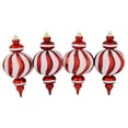 thumbnail image 2 of Northlight Shatterproof Commercial Size Finial Christmas Ornaments - 10" - Red and White - Set of 4, 2 of 6