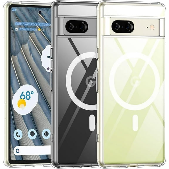 Magnetic Case for Google Pixel 7, Transparent and Yellow Resistant,Compatible with MagSafe,Slim Fit Shockproof Protective Phone Case for Pixel 7 Case (2022) (Clear)