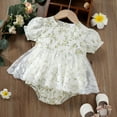 thumbnail image 2 of Eashery Baby Casual Tulle Romper Solid Ruffle Lace Baby Rompers Boy Girl White 9-12M, 2 of 5
