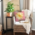 thumbnail image 4 of Summer Pillow Covers 18x18 Set of 4 Watercolor Daisy Summer Décor Yellow and Pink outdoor Throw Pillow Covers Hello Sunshine Cushion Case Decoration for Sofa Couch, 4 of 6