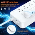 thumbnail image 5 of Surge Protector Power Strip, 8 Outlets with 4 USB Ports (1 USB C),Flat Plug Power Strip with 4 Feet Extension Cord, Wall Mount, Desk USB Charging Station for Home, Office, ETL,1700 Joules,White, 5 of 8