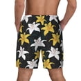 thumbnail image 4 of Goofa Lilies Flowers Printed Men's Swim Trunks Board Shorts Quick Dry Mens Swimming Trunks with Compression Liner,Breathable Fit Hawaii Beach Shorts-3X-Large, 4 of 9