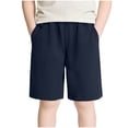 thumbnail image 3 of DJDLJWCJ Boys School Uniform Shorts Boy Summer Short Pants Lightweight Kids Casual Shorts, Navy 3-4 T, 3 of 7