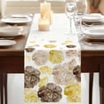 thumbnail image 3 of Yellow Brown Spring Floral Table Runner, Watercolor Summer Botanical Washable Cotton Linen Table Runners 60 Inches Long, Dresser Scarf Runner for Coffee/TV Stands/Kitchen/Cabinets 13''x60'', 3 of 9