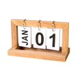 thumbnail image 5 of Calendario perpetuo con rotafolio, calendario de escritorio elegante y creativo de madera para decoración del hogar y oficina, ilustraciones de estilo Retro Vintage, 5 of 5