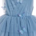 thumbnail image 6 of IBTOM CASTLE Toddler Girls Butterfly Birthday Dress Rainbow Tulle Formal Wedding Party Ruffle Tutu Dresses for Photo Shoot 12-18 Months Dusty Blue, 6 of 9
