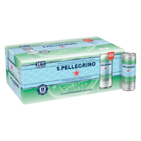 S.Pellegrino Sparkling Natural Mineral Water, 11.15 fl oz. Cans (24