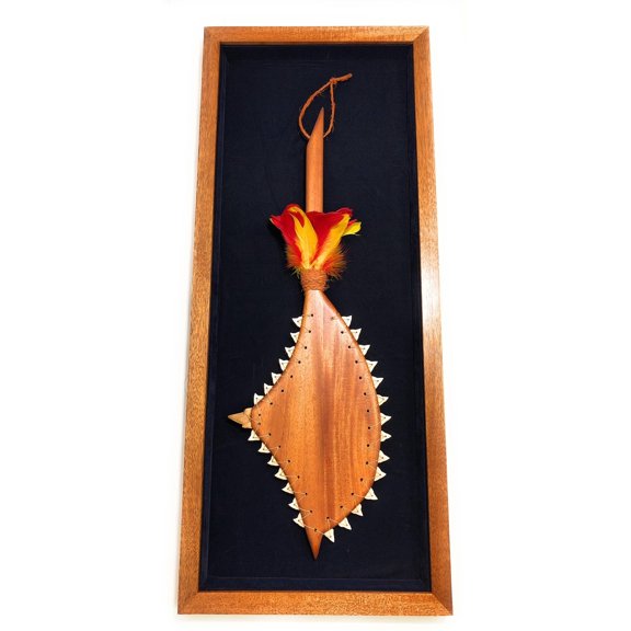 Koa Shadow box w/ Sledge Hammer 42"X 18" - Navy Velvet - Made In Hawaii | #koasb12