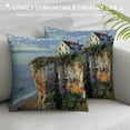 thumbnail image 3 of Orinice Beach House Graphic Decorative Cushion Throw Pillow Cover for Home Couch Living Room Bed Sofa Pillow Covers Multi-Purpose Use 1PC 22x22in, 3 of 5