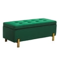 Kithkasa Velvet Storage Bench, Modern Design with Golden Legs ...
