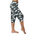 thumbnail image 6 of gbyLJF Workout Capri Pants for Women Summer 2024 Fashion Printed Cropped Jogger Pant Mid Rise Slim Fit Gym Pants A03_Gray XXL, 6 of 6