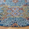 thumbnail image 3 of SAFAVIEH Aspen Ethelbert Geometric Striped Wool Area Rug, Blue/Gold, 4' x 4' Round, 3 of 7