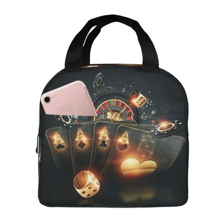 Insulated Lunch Bag for Women Men - Creative Casino Leakproof Cooler Lunch Box for Women Men  Lunch Tote Bags for Work School Picnic Travel