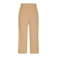 thumbnail image 5 of ZyeKqe Business Casual Capri Pants for Women Stretchy High Waisted Work Capris Slim Fitted Office Cropped Trousers, 5 of 6