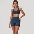 thumbnail image 6 of Women's High Waist Seamless Biker Shorts with Wide Waistband and Stretch Fit for Active Comfort - X Large, Navy, 6 of 7
