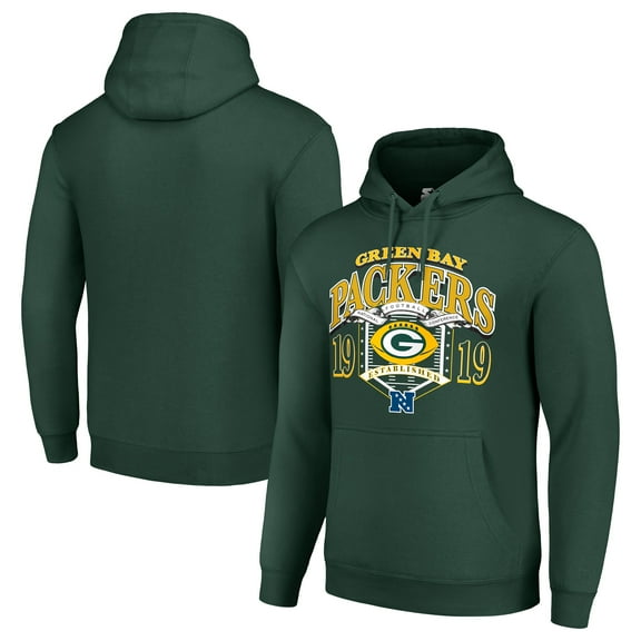 Men's Starter Green Green Bay Packers 80s Retro Pullover Hoodie