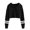 Black, variant on Stripe Sleeve Girls Short Hoodies Casual Kid Child Hooded Crop Tops