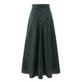 thumbnail image 6 of Miqool Women's Maxi Skirt Vintage Plaid High Waist Tartan Pleated A Line Long Skirt with Pockets, 6 of 8