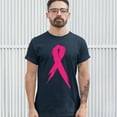 thumbnail image 3 of Tee Hunt Pink Ribbon Breast Cancer Awareness T-Shirt Hope Fight Survivor Mens Shirt, Navy Blue, Large, 3 of 5