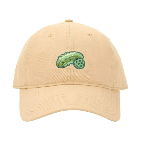 Pickleball Embroidered Pickle & Ball Tan Dad Hat