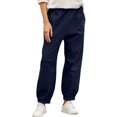 thumbnail image 4 of Pantalones Casuales Gibobby para Mujer con Bolsillo Parche Overol Cintura elástica azul marino M, 4 of 5