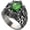 Green, variant on Mens Stainless Steel Dragon Claw Big Stone Rings Inlay | Vintage Gothic Biker Black Plated, Gemstone Inlay